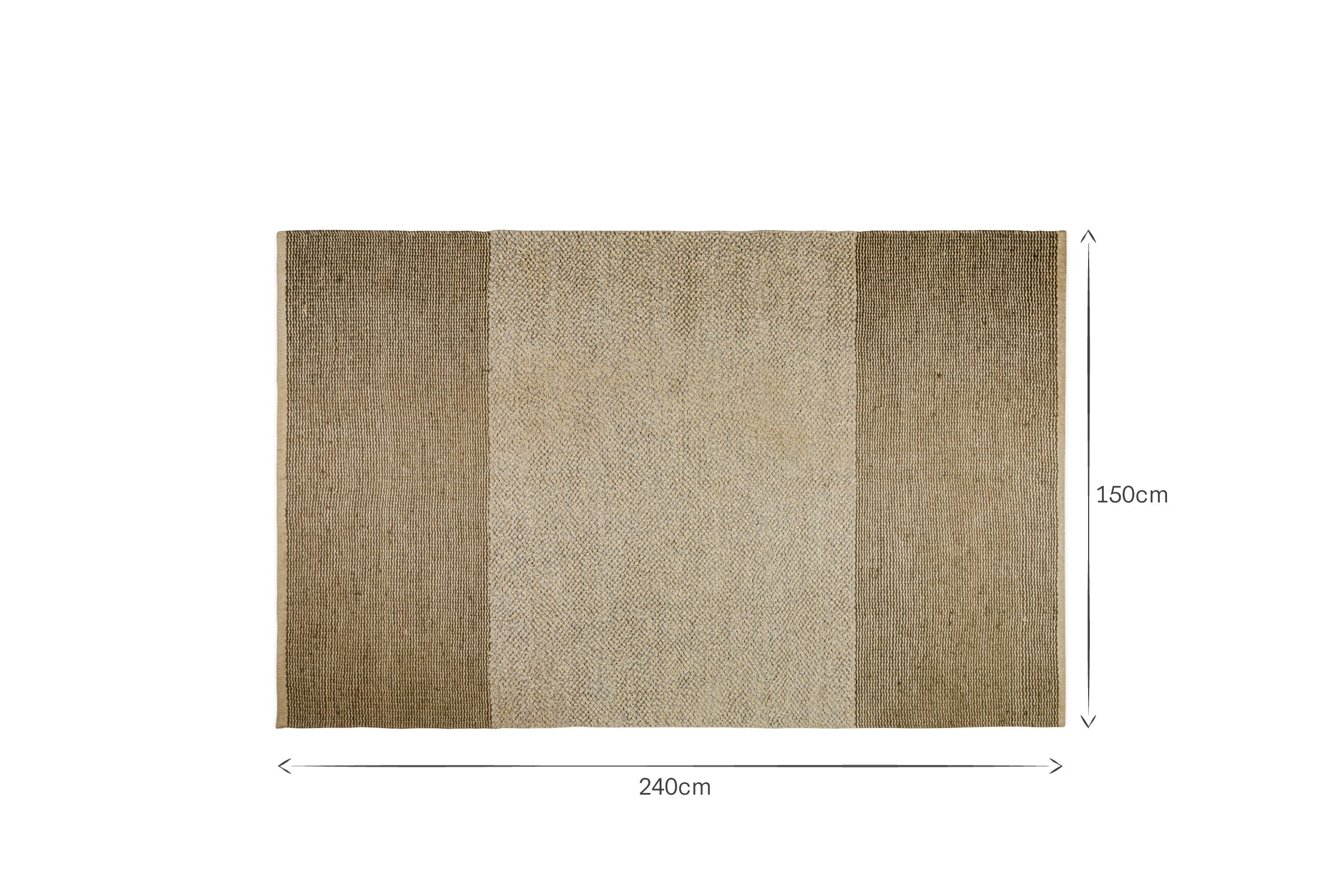 Tapis en jute Kufri - Bleu clair et marron