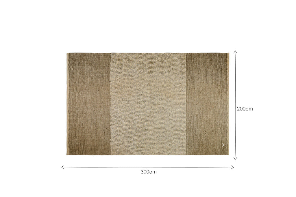 Tapis en jute Kufri - Bleu clair et marron