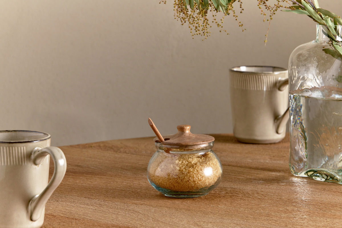 Pot de rangement rond Kali - Naturel et transparent