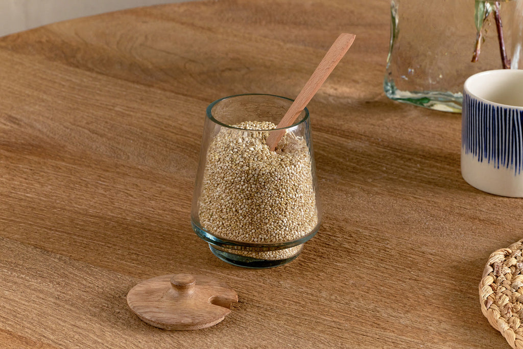 Bocal de rangement haut Kali - Naturel et transparent