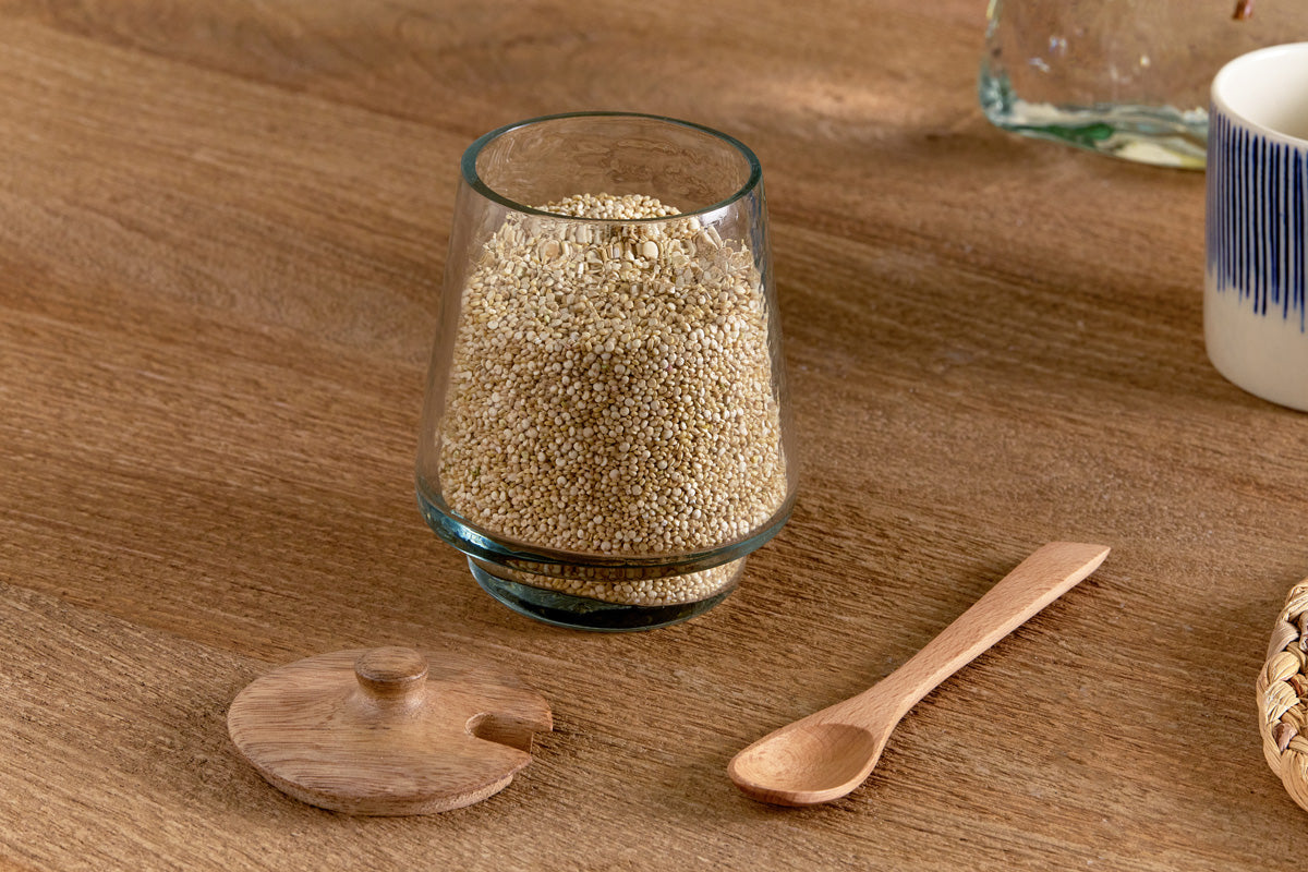 Bocal de rangement haut Kali - Naturel et transparent