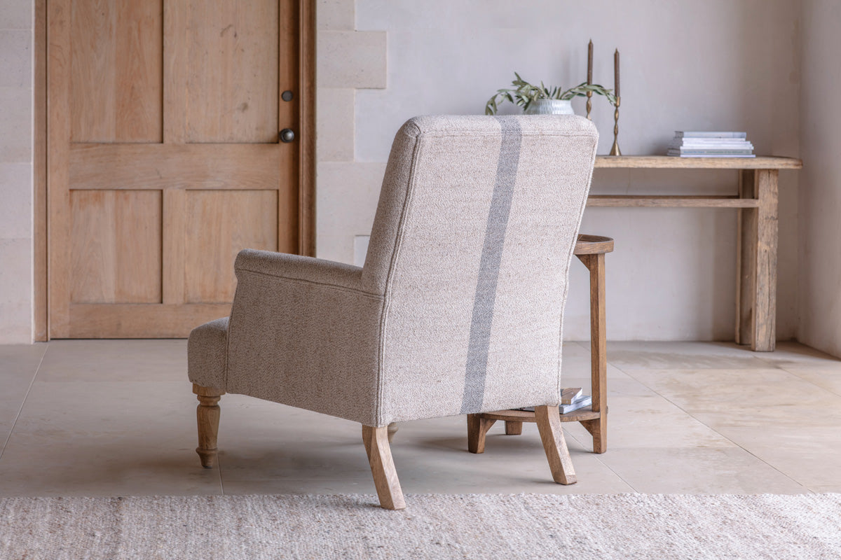 Chaise d'appoint en laine et coton Kallu - Naturel