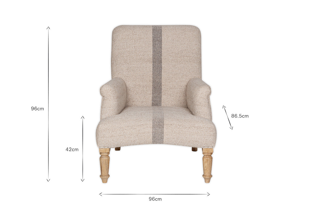Chaise d'appoint en laine et coton Kallu - Naturel