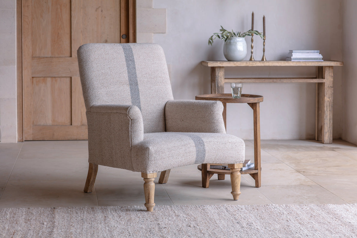 Chaise d'appoint en laine et coton Kallu - Naturel