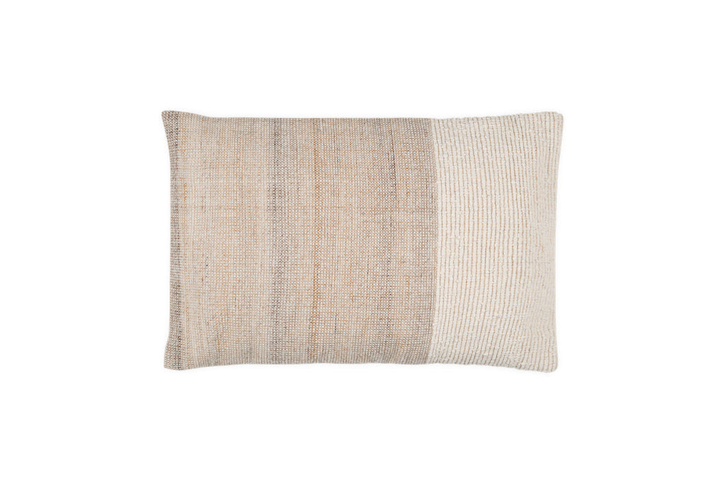 Housse de coussin Karaya en coton et laine - Naturel