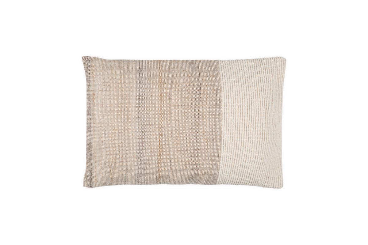 Housse de coussin Karaya en coton et laine - Naturel