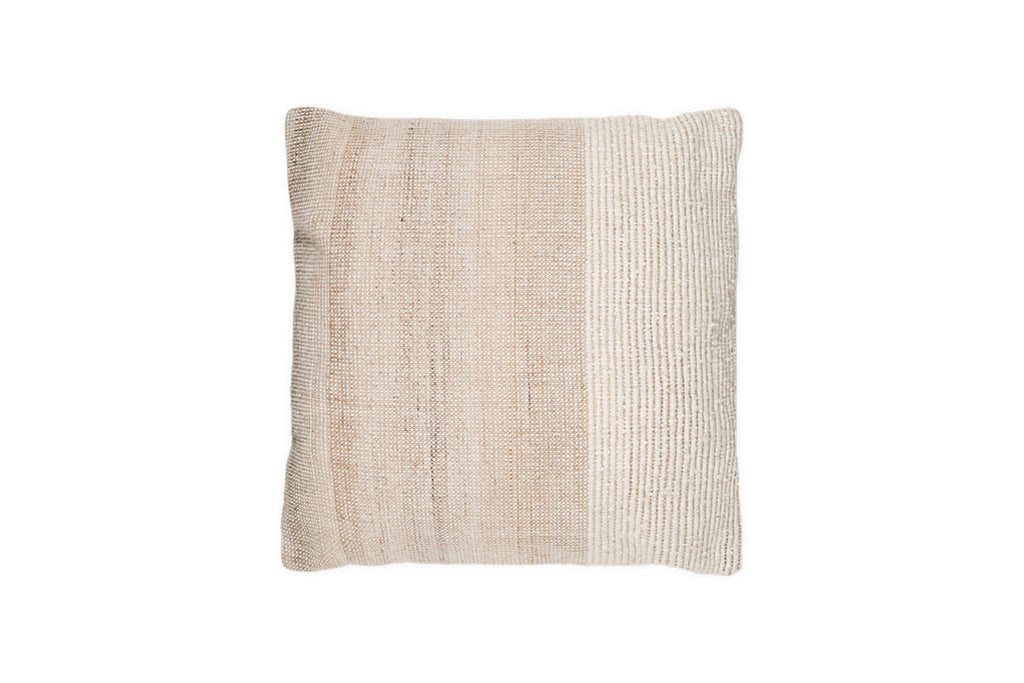 Housse de coussin Karaya en coton et laine - Naturel