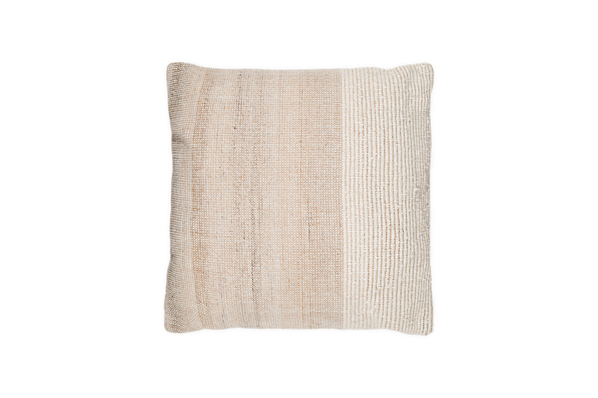 Housse de coussin Karaya en coton et laine - Naturel