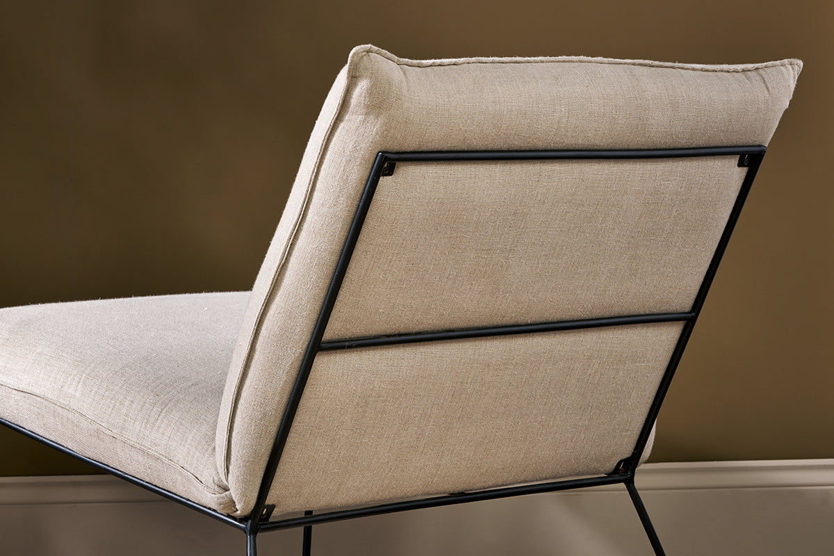 Fauteuil Kashvi surdimensionné en lin - Naturel