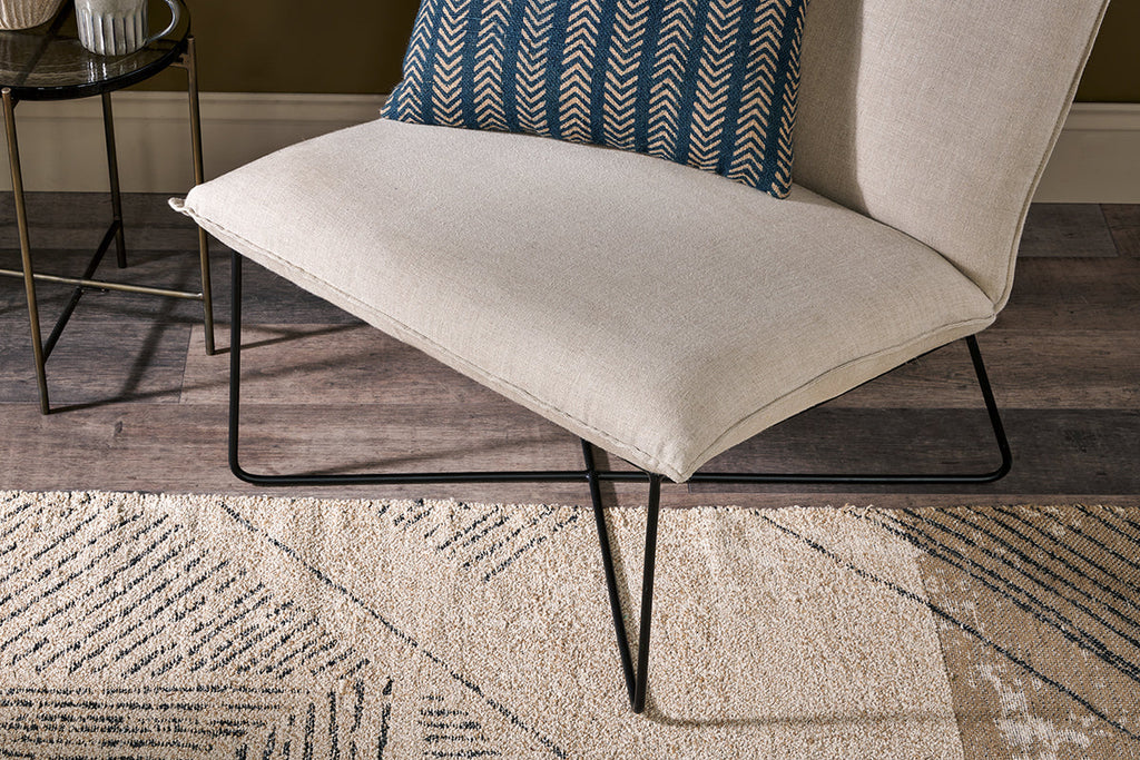 Fauteuil Kashvi surdimensionné en lin - Naturel