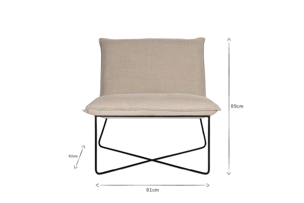 Fauteuil Kashvi surdimensionné en lin - Naturel