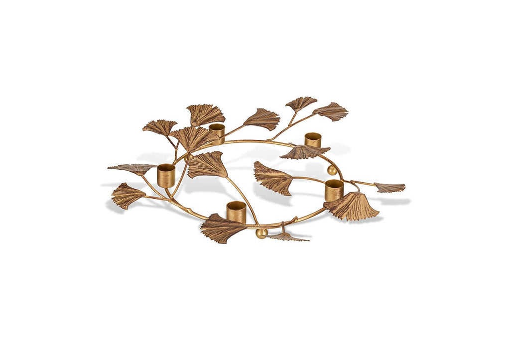 Bougeoir en fer Khamila Leaf