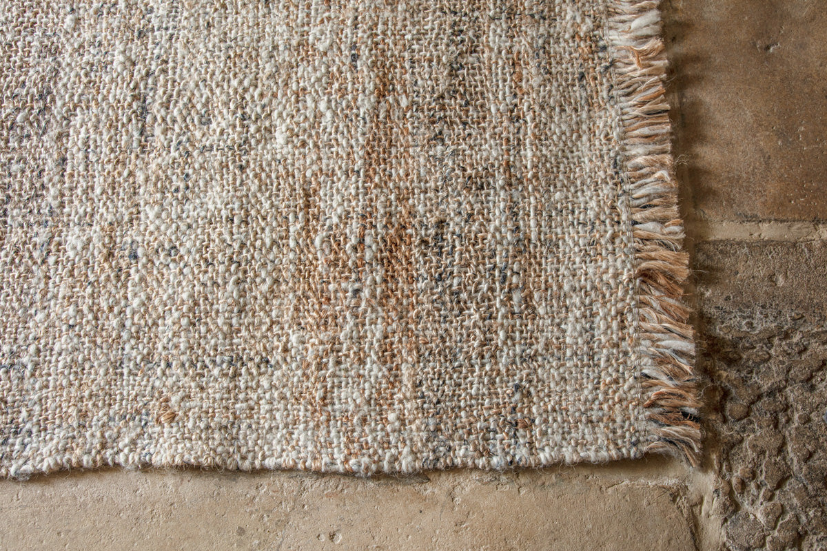 Tapis Khanna en jute et laine - Naturel