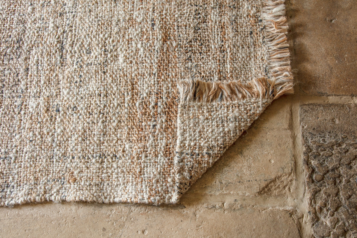 Tapis Khanna en jute et laine - Naturel
