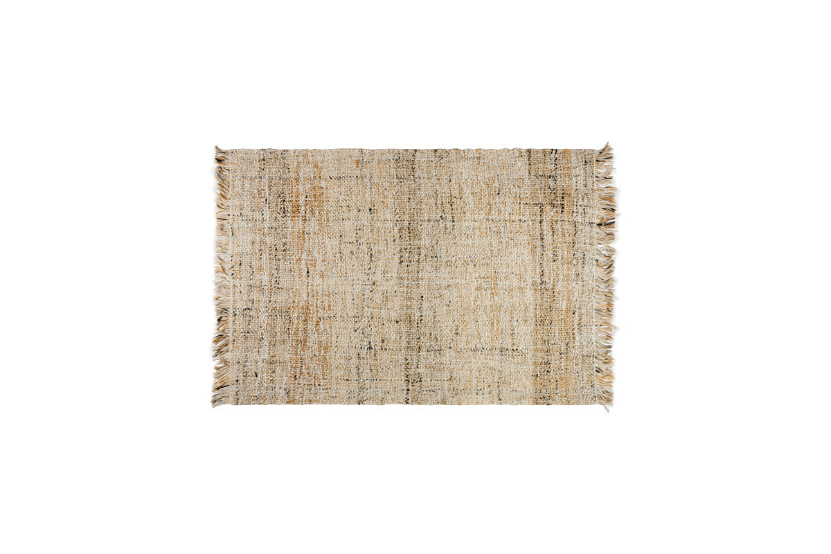 Tapis Khanna en jute et laine - Naturel