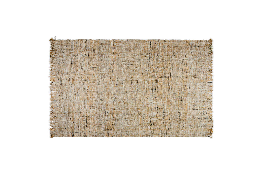 Tapis Khanna en jute et laine - Naturel