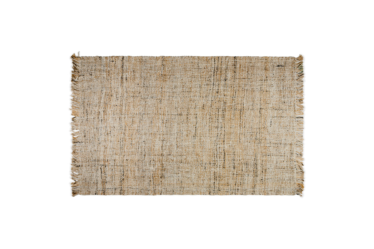 Tapis Khanna en jute et laine - Naturel