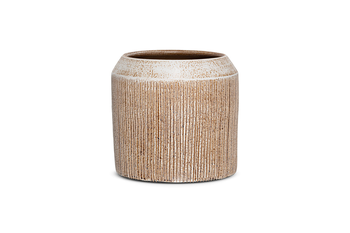 Pot de fleurs en céramique Kubo - Terre cuite