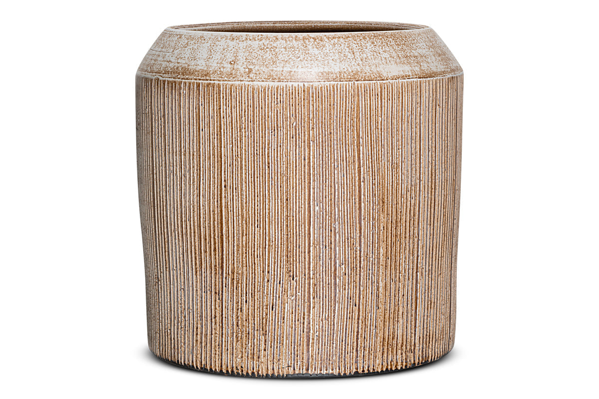 Pot de fleurs en céramique Kubo - Terre cuite