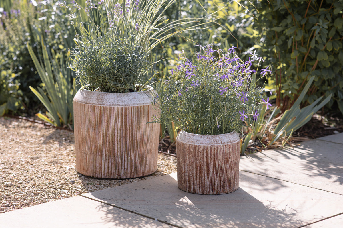 Pot de fleurs en céramique Kubo - Terre cuite