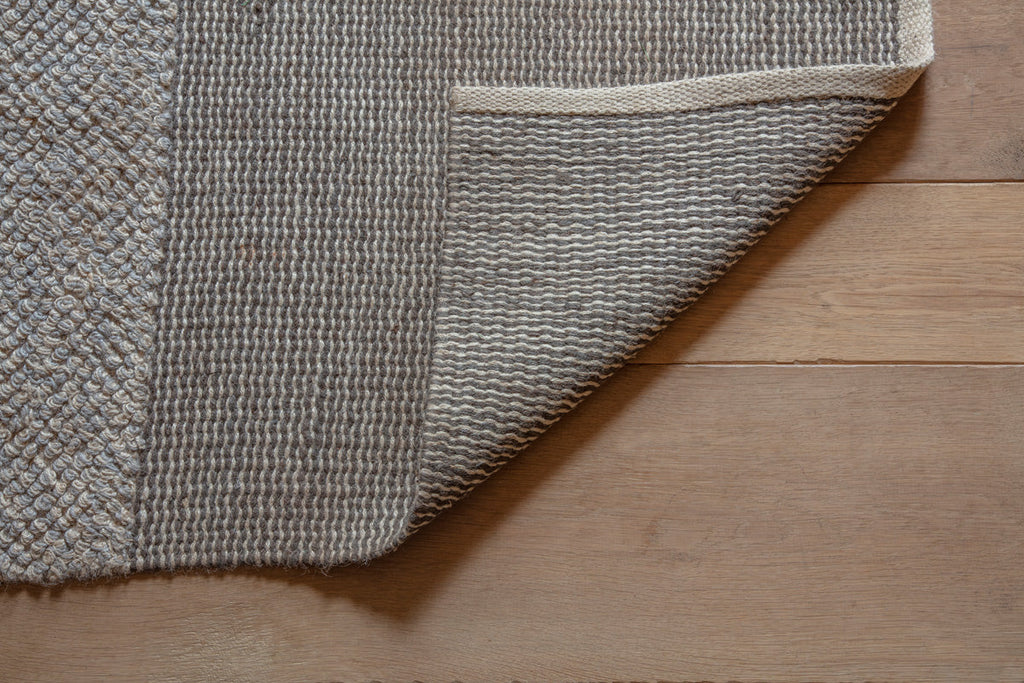 Tapis en jute Kufri - Bleu clair et marron