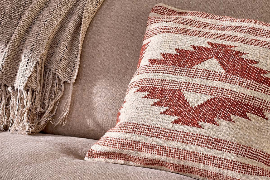 Housse de coussin Kutha Kilim - Crème - Carrée