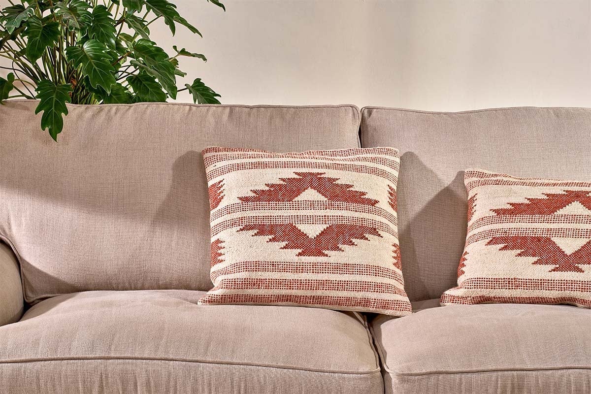 Housse de coussin Kutha Kilim - Crème - Carrée