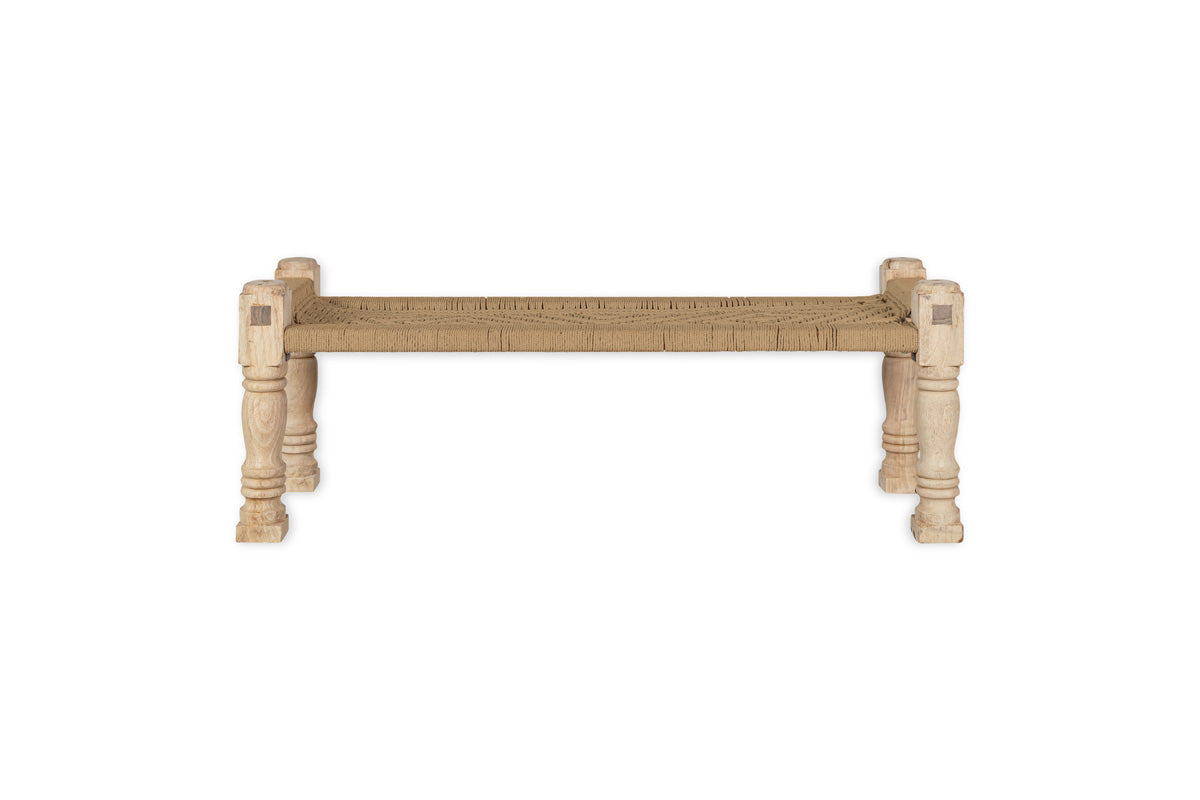 Banc Indien Tissé Kutumba - Naturel