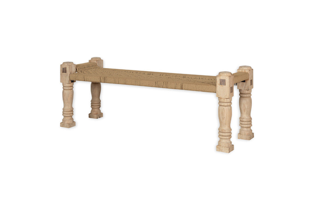 Banc Indien Tissé Kutumba - Naturel