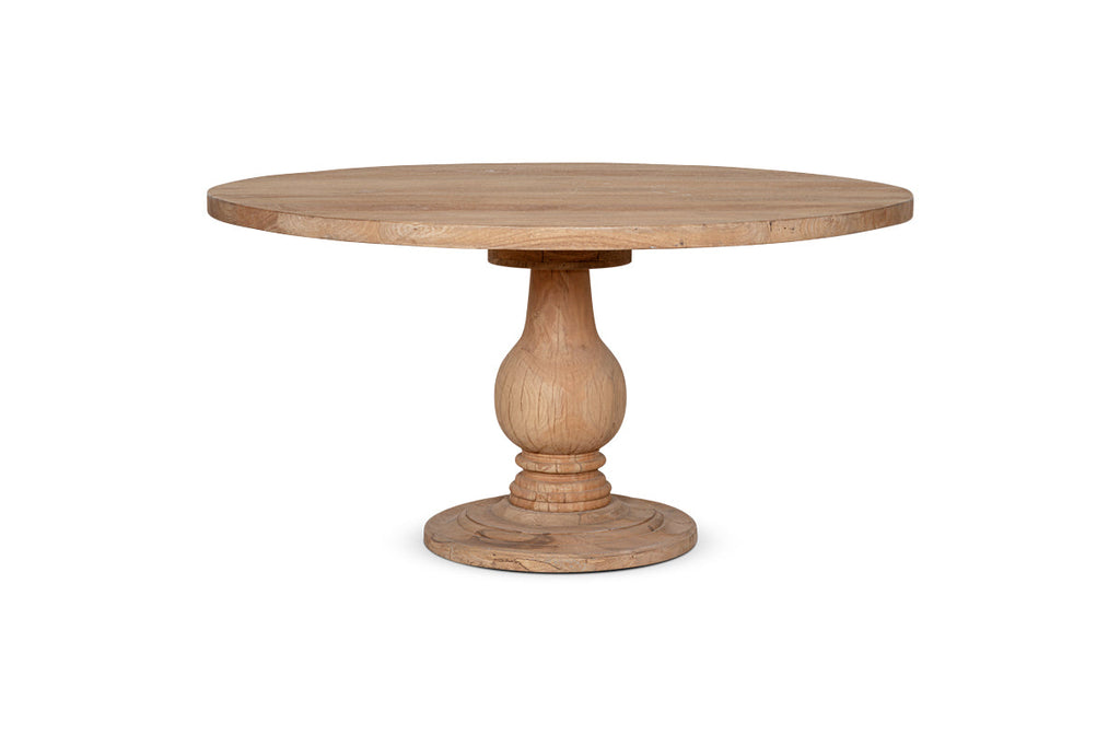 Table ronde Laya en bois sculpté - Grande