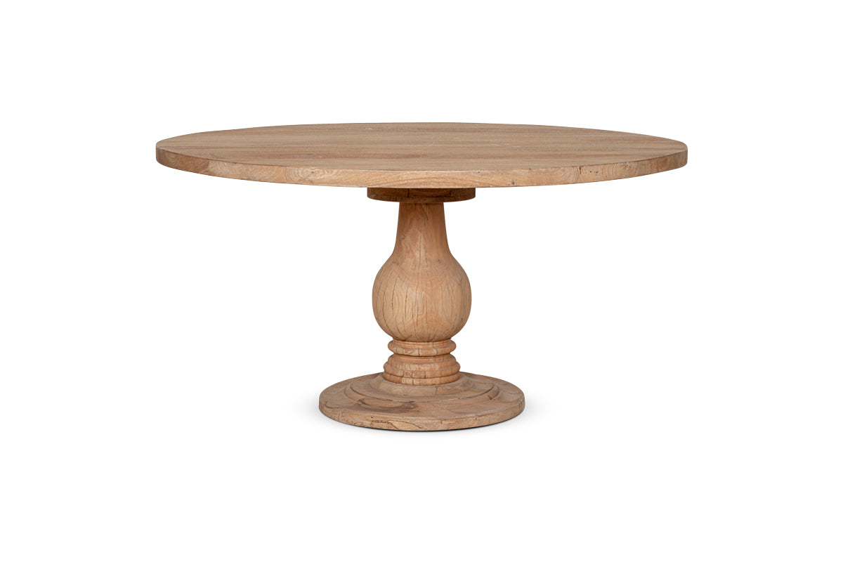Table ronde Laya en bois sculpté - Grande