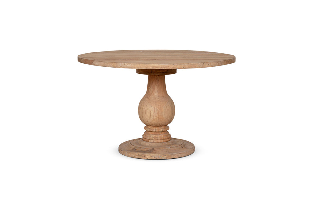 Table ronde Laya en bois sculpté - Petite