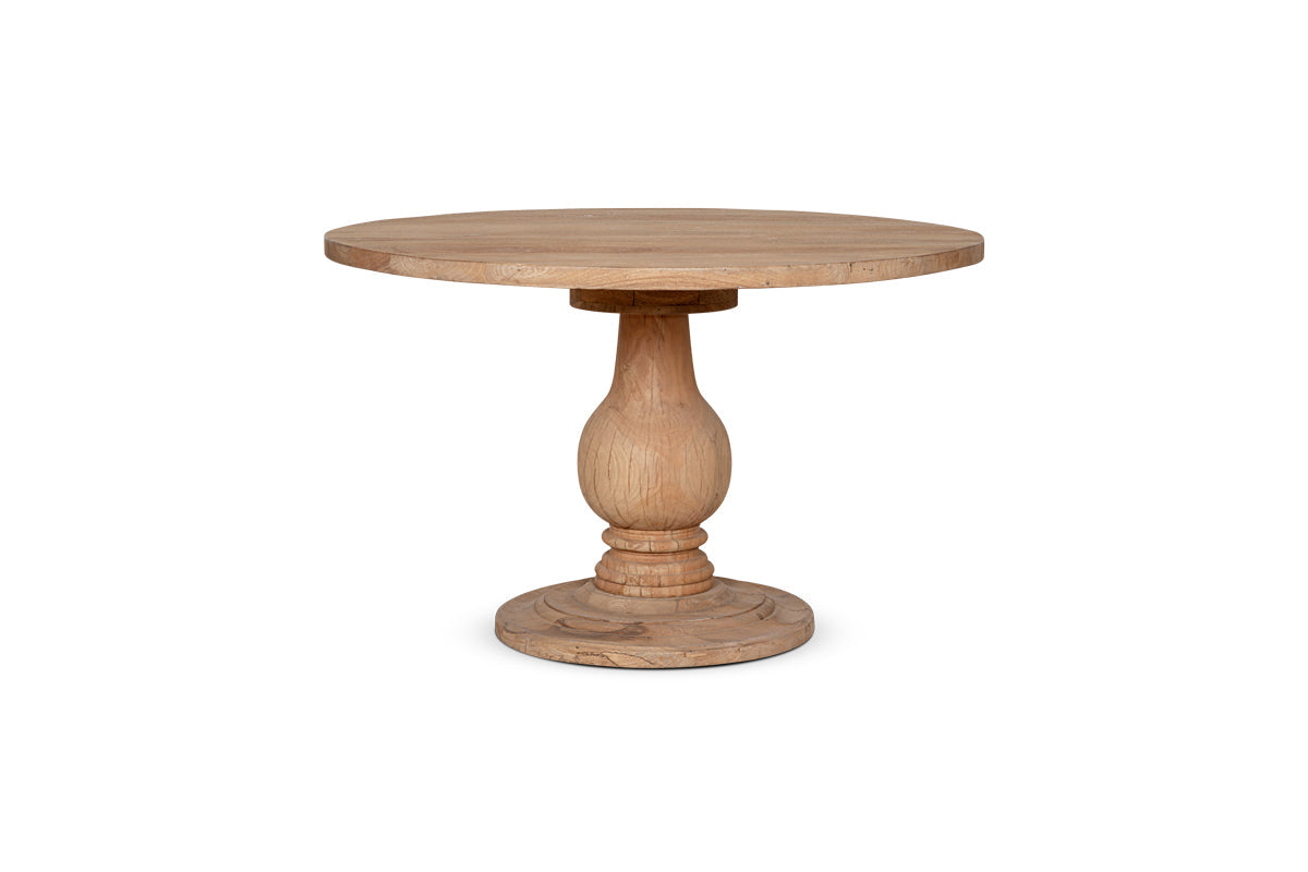 Table ronde Laya en bois sculpté - Petite