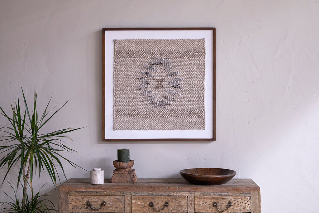 Tableau texturé Lena - Blanc cassé