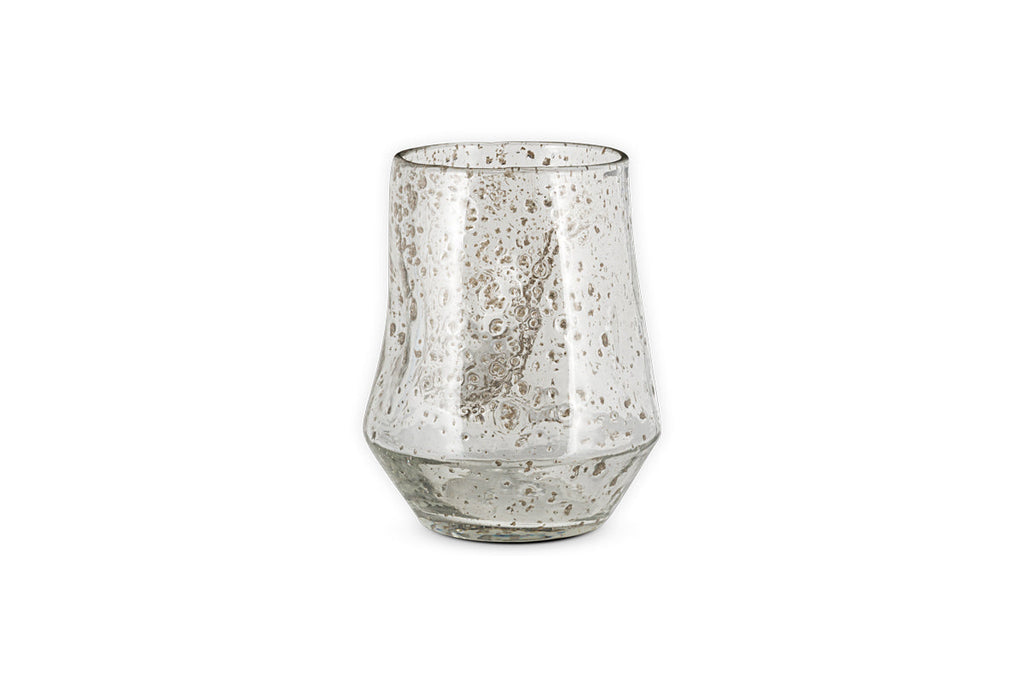 Porte-bougie chauffe-plat en verre recyclé Linora - Transparent