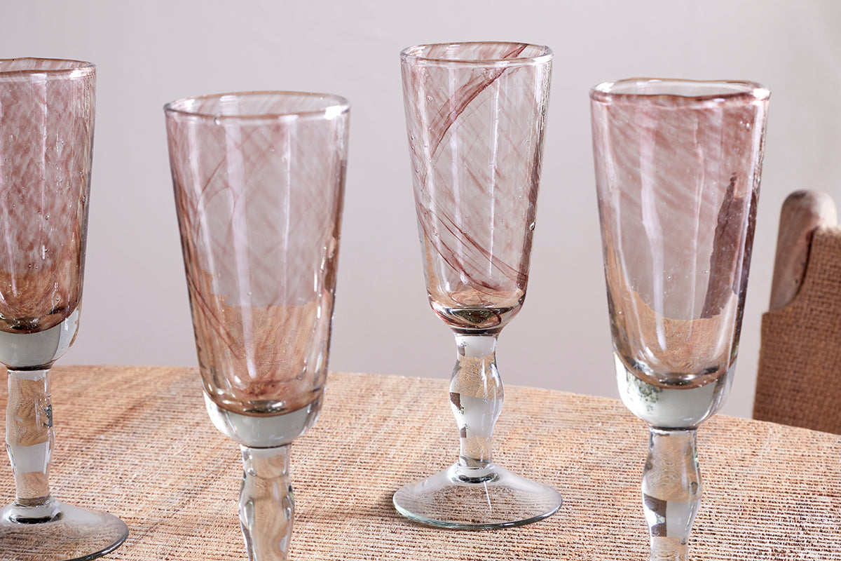 Verres à champagne Llanera - Prune - (Lot de 4)