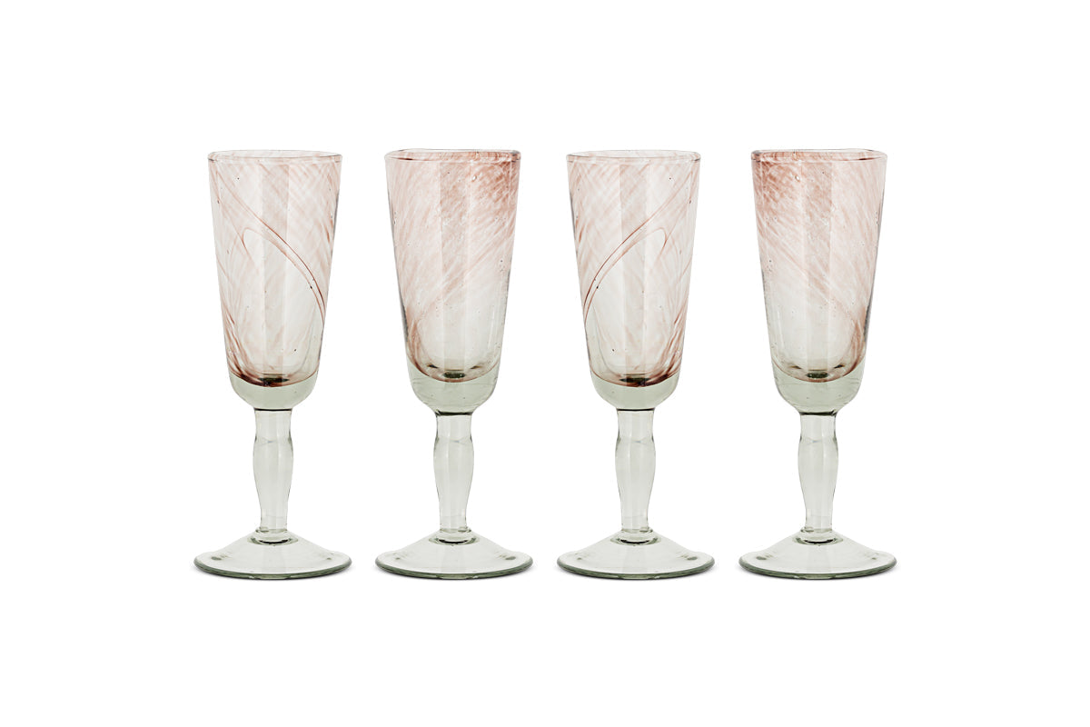 Verres à champagne Llanera - Prune - (Lot de 4)
