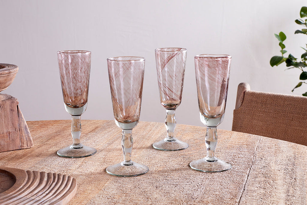 Verres à champagne Llanera - Prune - (Lot de 4)