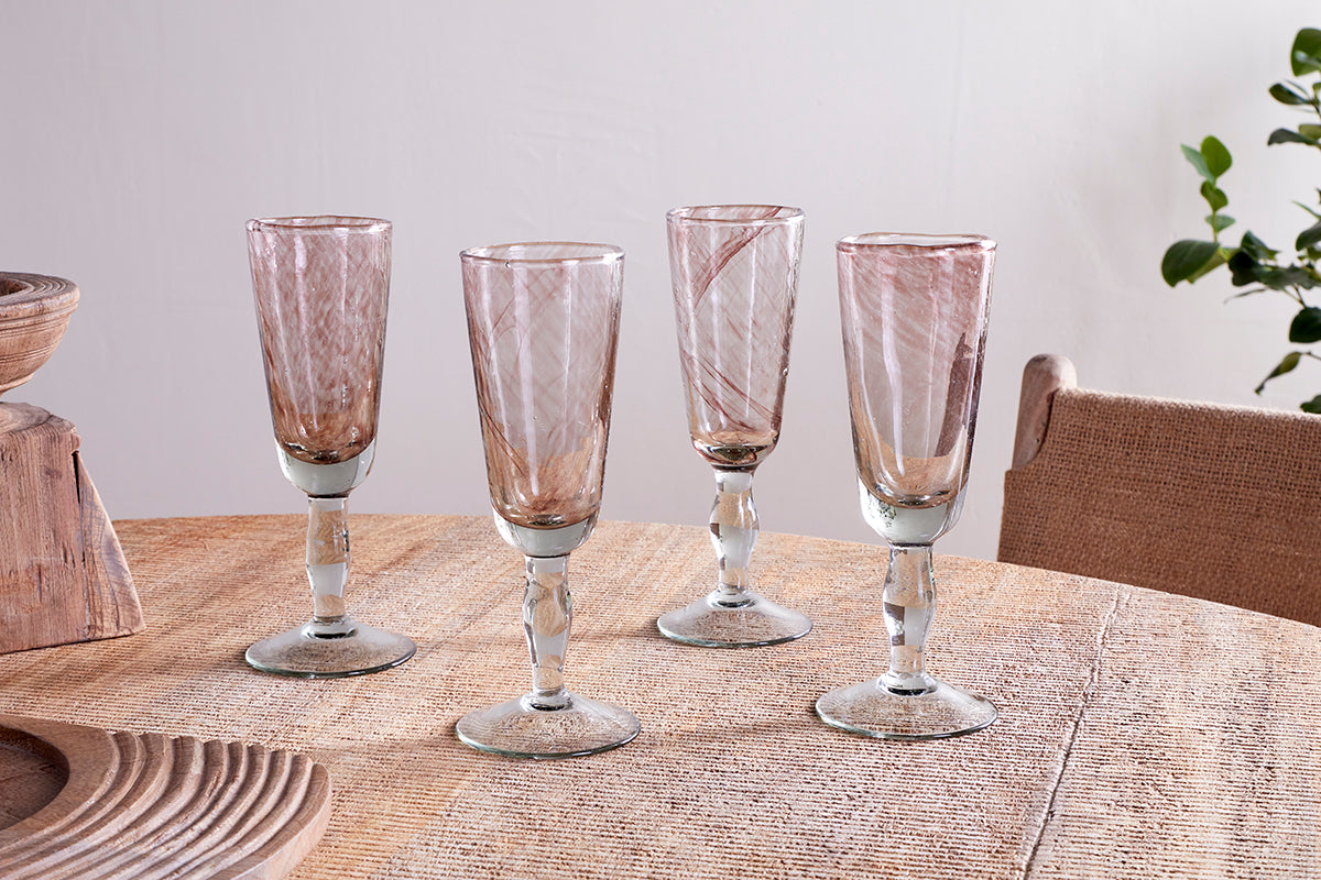 Verres à champagne Llanera - Prune - (Lot de 4)
