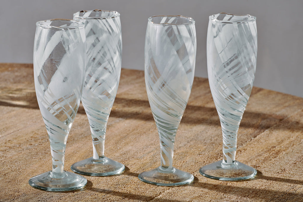 Verres à champagne Lohara - Blancs (Lot de 4)