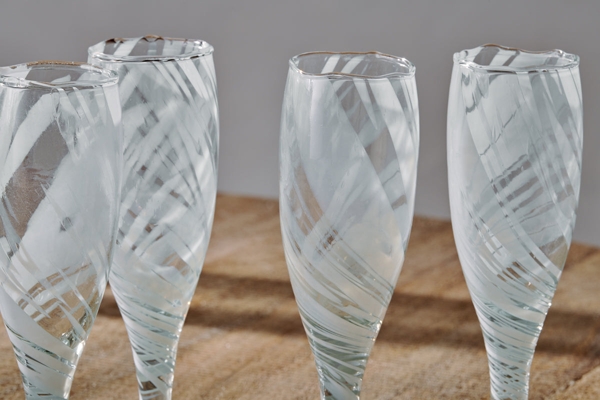 Verres à champagne Lohara - Blancs (Lot de 4)
