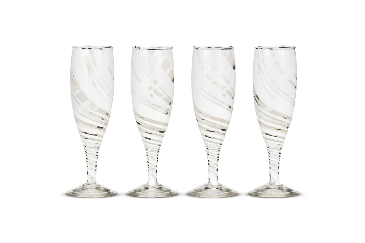 Verres à champagne Lohara - Blancs (Lot de 4)