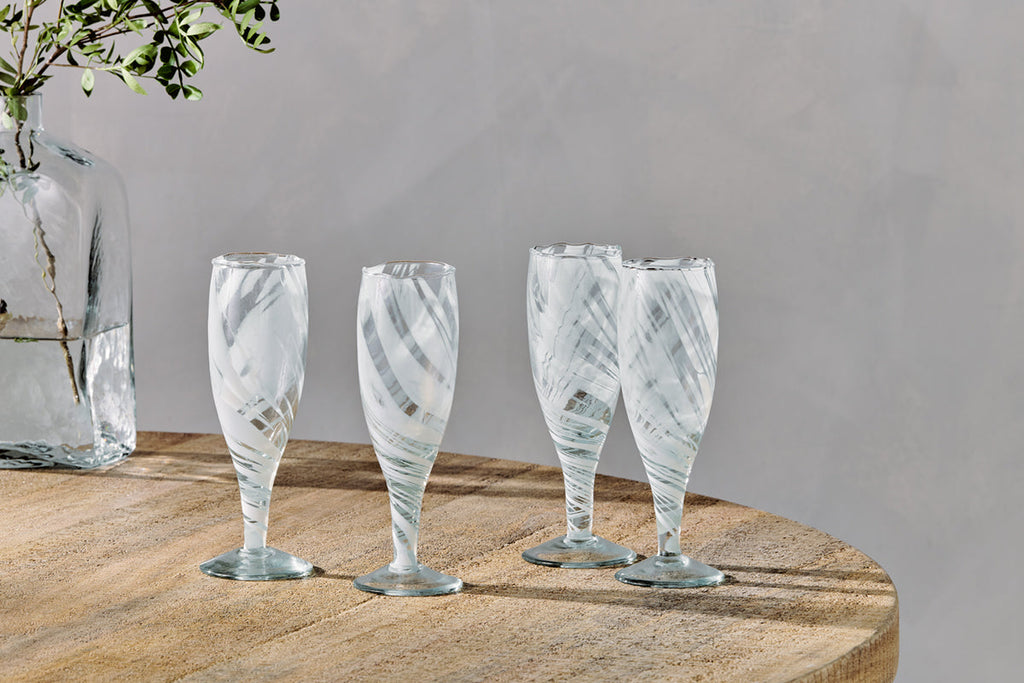 Verres à champagne Lohara - Blancs (Lot de 4)