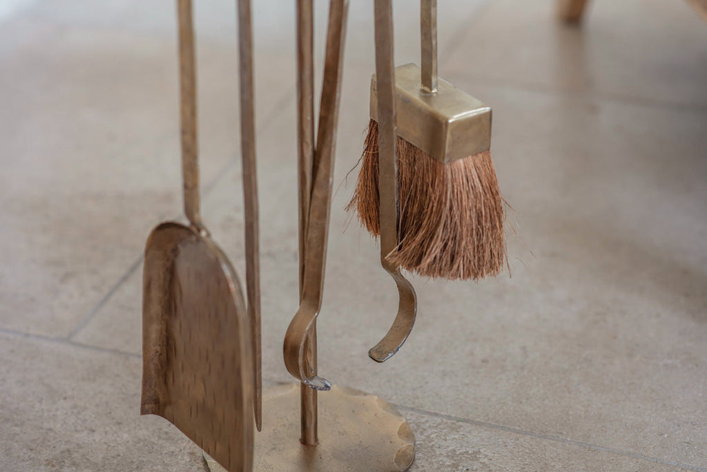 Outils de cheminée en fer Lowada - Laiton antique