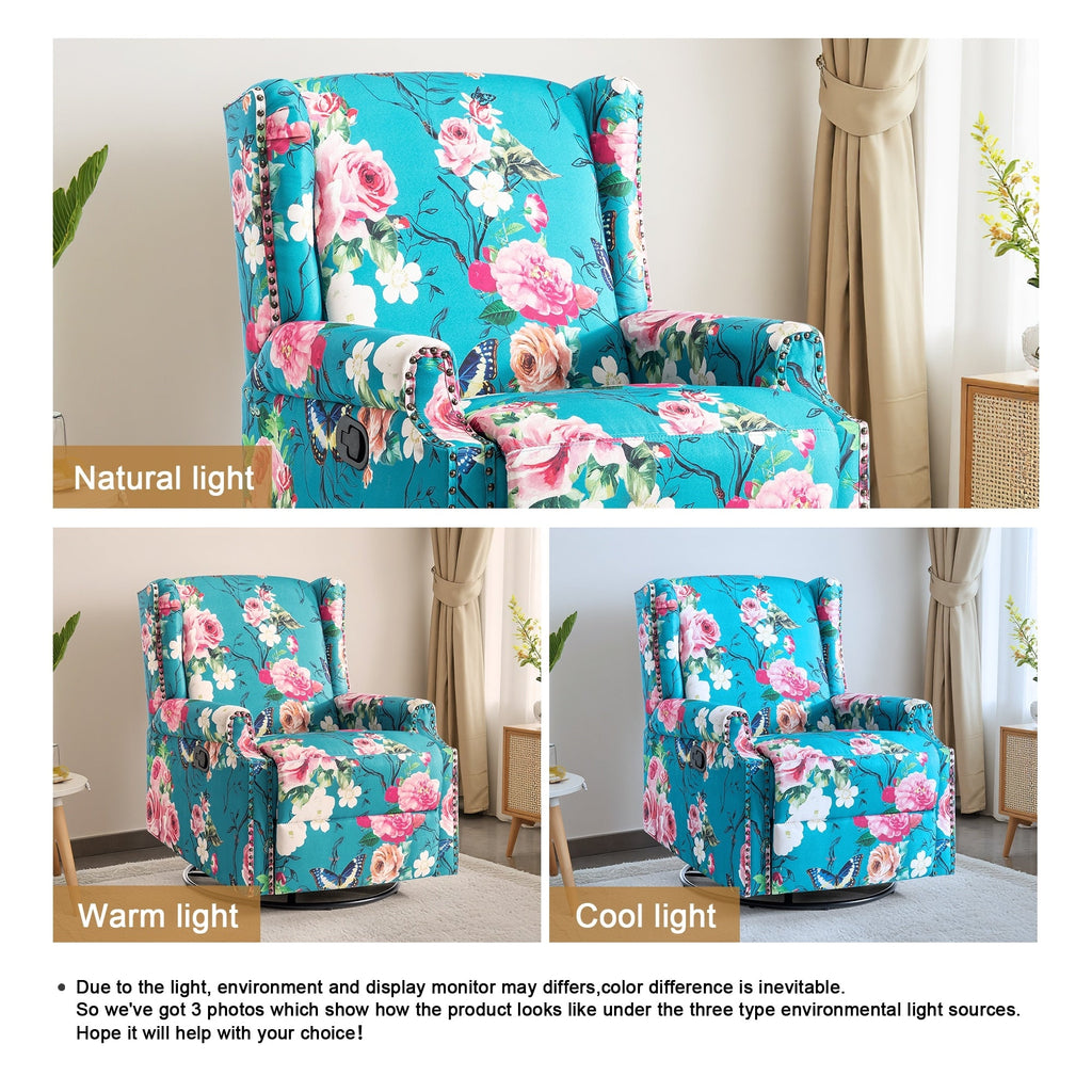 Ensemble de 2 fauteuils inclinables pivotants à bascule de 74 cm (29 po) de largeur, à dossier inclinable manuel.