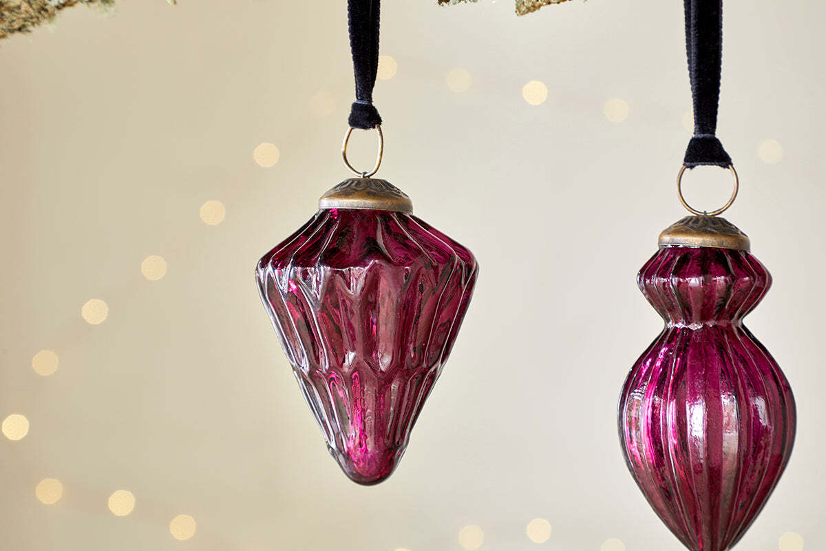 Boules de Noël du Manipur - Rubis (Lot de 3)