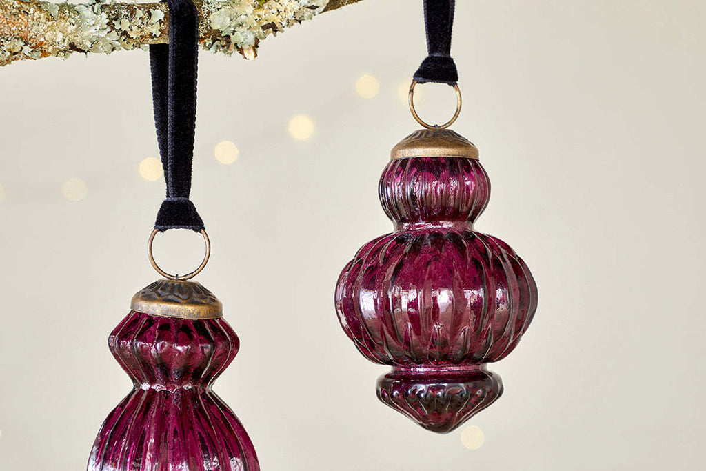 Boules de Noël du Manipur - Rubis (Lot de 3)