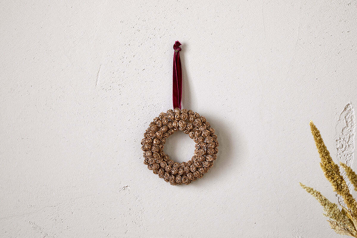 Boule de Noël Madhi Mini Wreath - Laiton