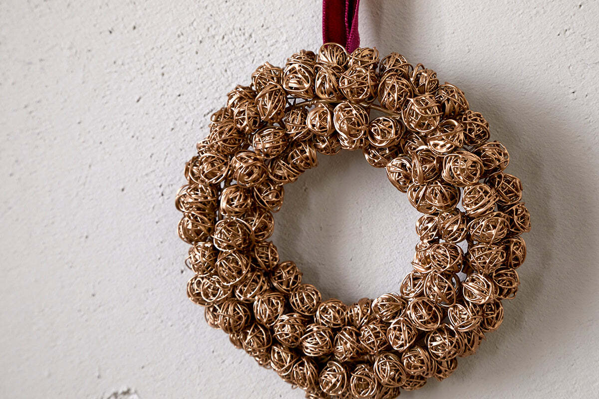 Boule de Noël Madhi Mini Wreath - Laiton