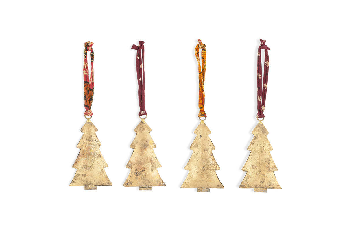 Boules de Noël Mishti - Laiton antique - Grandes (Lot de 4)